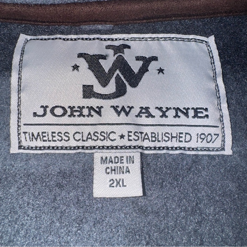 John Wayne Men’s Sz 2XL Timeless Classic Fleece Pullover Plaid Jacket Thick Warm - Picture 3 of 10